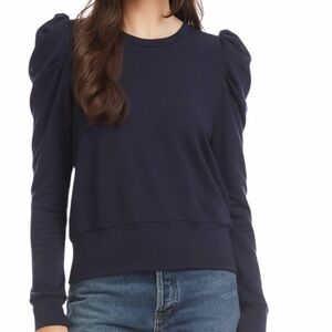 Sold Out NYC Organic Cotton Navy Puff Sleeve Sweatshirt